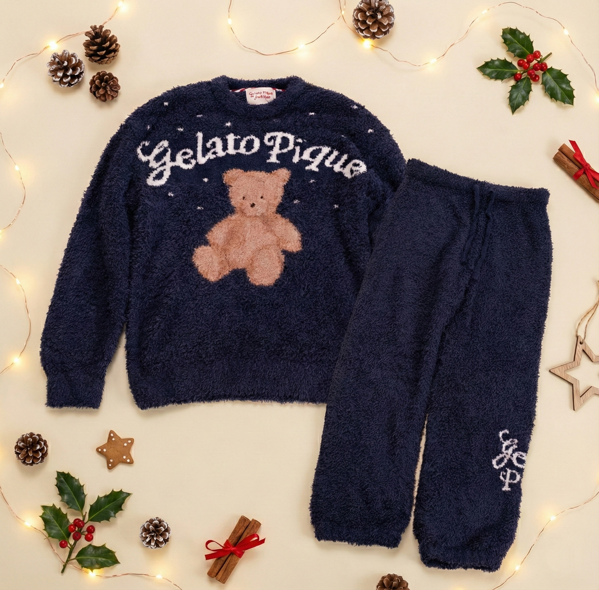 【新品】ジェラートピケHOLIDAYジェラートスノーベアプルオーバーロングパンツ HOMME】【HOLIDAY】ジェラートスノーベアJQDプルオーバー＆ロング